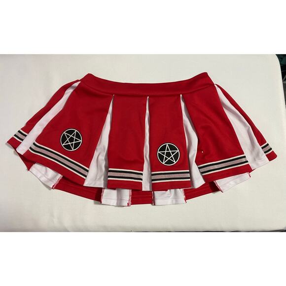 Women’s Red and White Satan Devil Mini Skirt 28” Waist Graphic - Picture 1 of 9